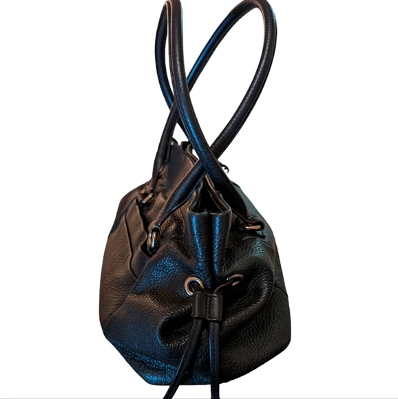 VGUC Kate Spade Black Pebbled Leather Westbury Satchel w/Side Drawstring - Picture 4 of 10